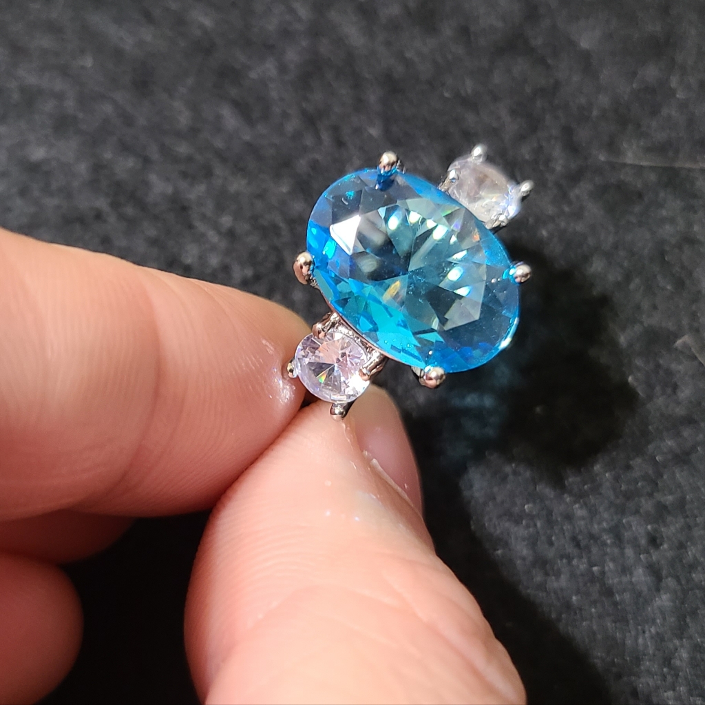 Blue Gemstone Silver Ring